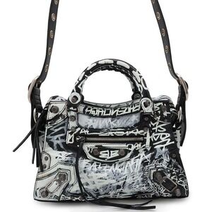 Balenciaga Neo Cagol Graffiti XS Handbag Shoulder Bag Black White